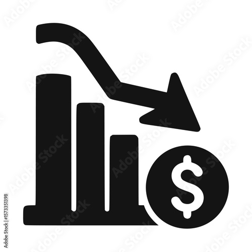 Financial crisis and economic downturn icon