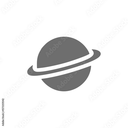 Simple planet icon with ring