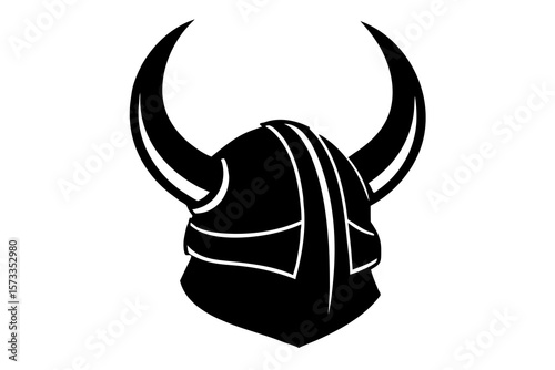 Minimal Viking Helmet Logo – Norse Warrior Horned Helmet Icon Design
