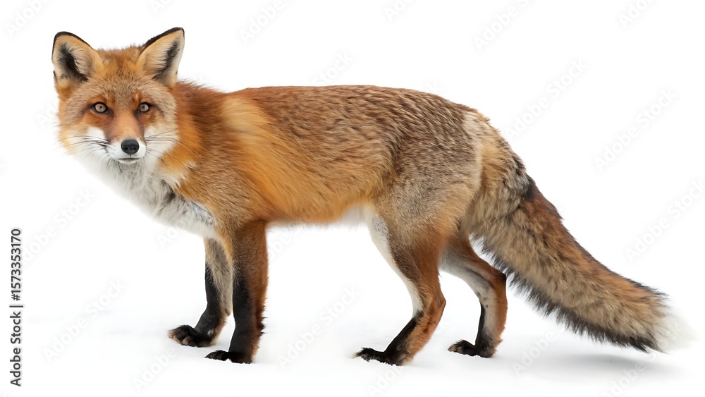 Red fox isolated on a white background. AI GENERATED.
Red fox isolated on a white background. AI GENERATED.