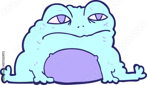 cartoon toad in bright neon color