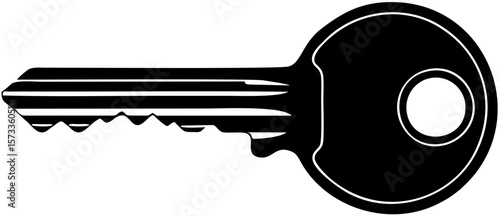  Key Silhouette – Black Vector for Security, Access, and Lock Concepts