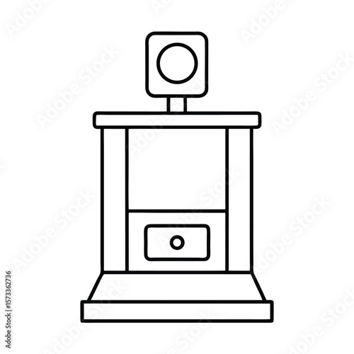 phone on nightstand vector art icon