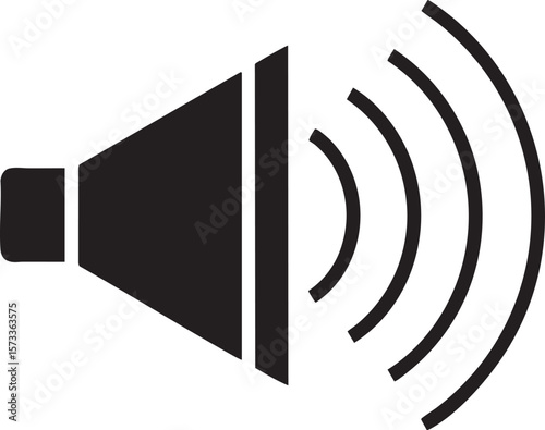 Dark blue speaker icon with sound waves isolated on transparent background