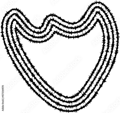 Organic form created by concentric irregular lines, forming an elegant and fluid abstract structure.