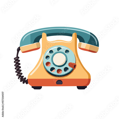 Retro Phone Icon Isolated on a Transparent Background