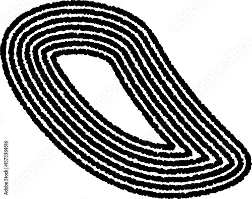 A fluid organic shape composed of curved lines, forming a complex yet harmonious and dynamic abstract structure.
