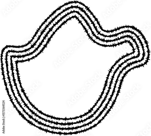 A design featuring concentric, curving lines that create a ripple-like effect with organic, flowing contours and motion.