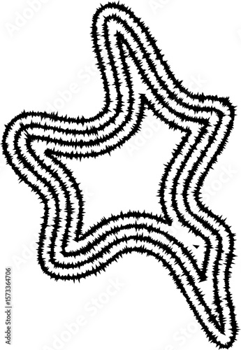 A wavy form composed of concentric curving lines that create a fluid, organic shape with soft, dynamic contours.