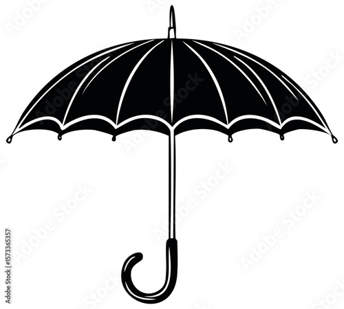 Black umbrella icon, isolated 