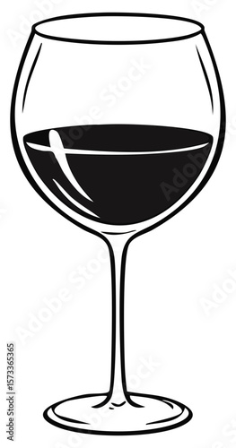 Glass of wine icon in black 