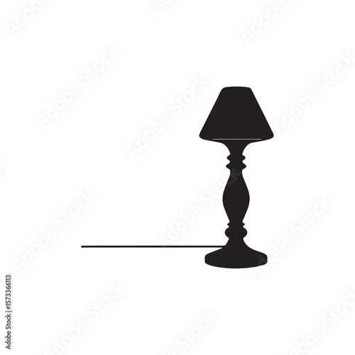 Isolated table lamp with a stylish shade illuminating a home interior design