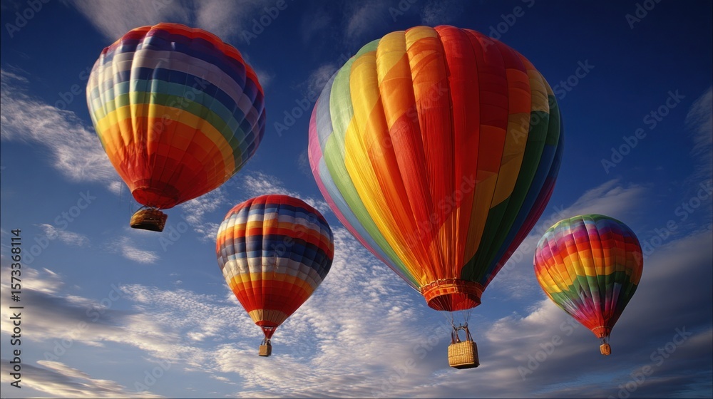 Obraz premium Colorful hot air balloons in a vibrant sky