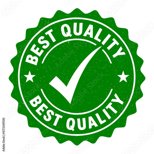 Green Best Quality Guarantee Stamp with Checkmark and Stars