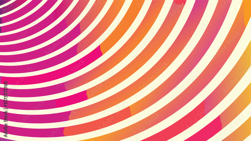 Abstract background with concentric arcs in shades of pink orange and yellow gradient design style Abstract background with concentric arcs in shades of pink orange and yellow gradient design style