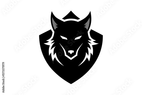black and white wolf head 