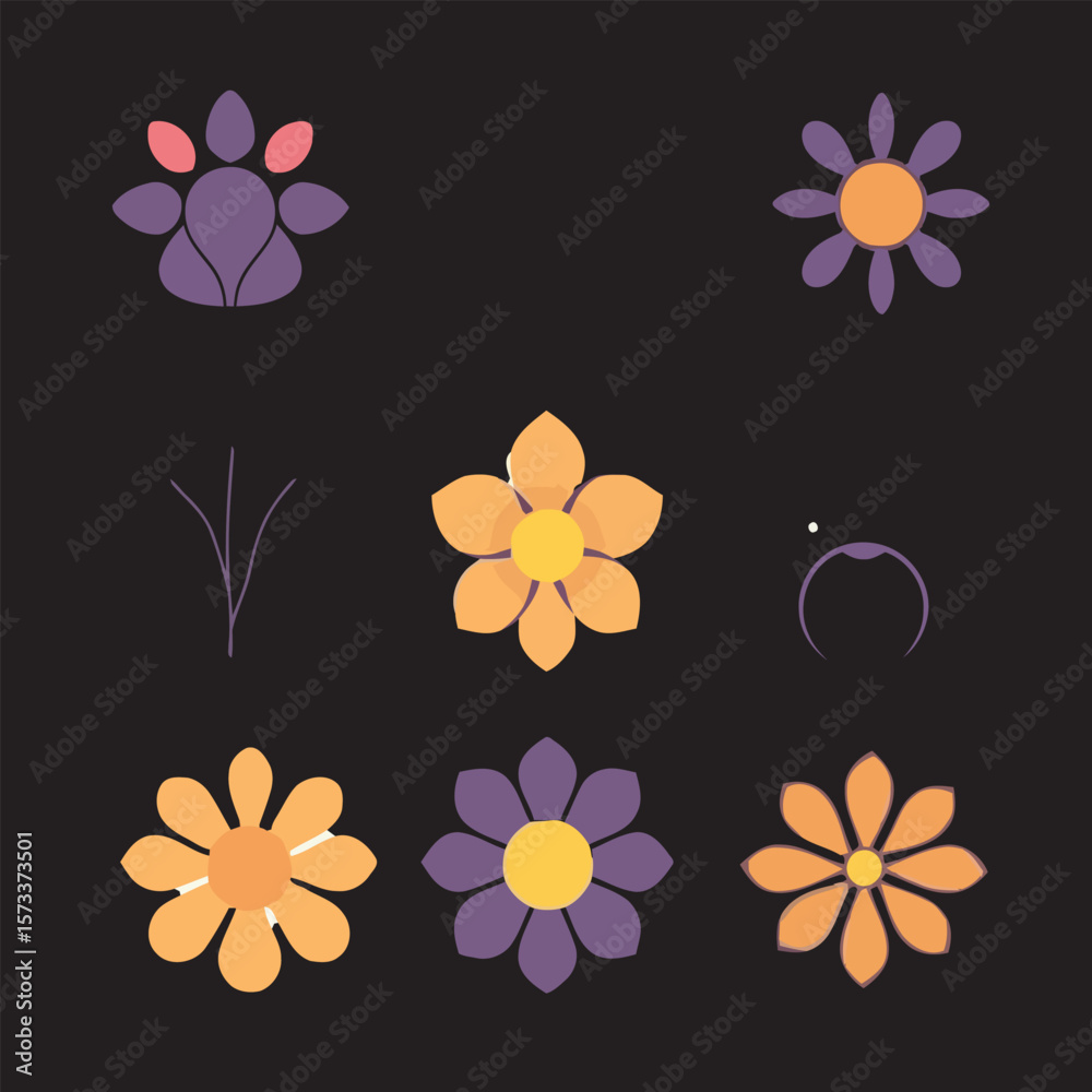 Obraz premium set of flowers