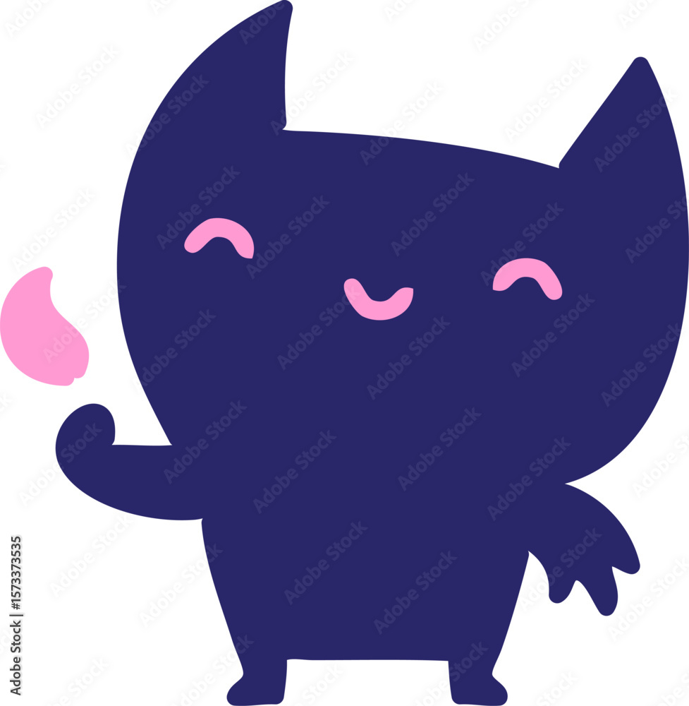 Fototapeta premium little devil in bright neon color