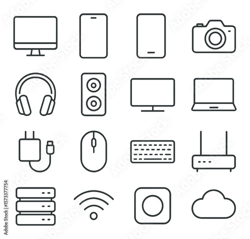 Construction tools icon collection, essential equipment set. building and handyman symbols