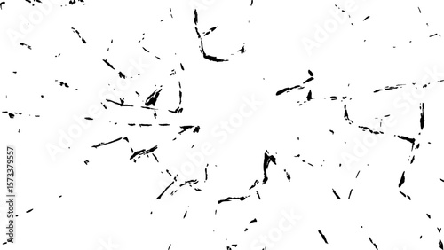 Crack effect collage of broken glass on white background. Transparent cracked black glass texture. Collection of cracks of broken glass on black background. Concept of shots on the window for design.