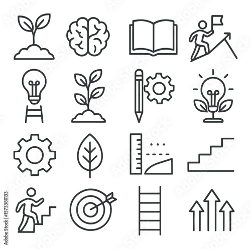 Space exploration icon collection, cosmic design symbols. astronaut and galaxy set