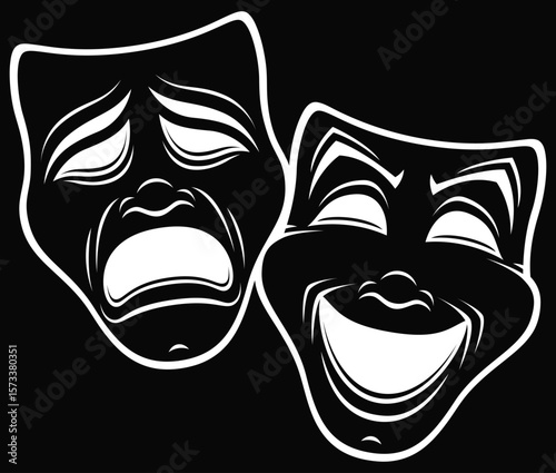White Line Classic Theatrical Masks