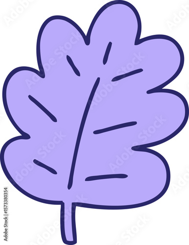 cartoon of a simple yet magnificent leaf in bright neon color