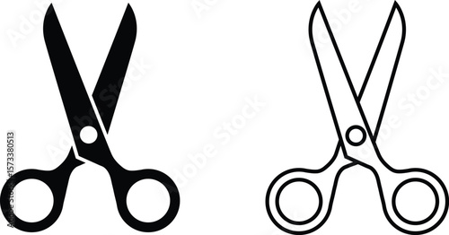 Scissors in two styles. The icon is isolated on a white background