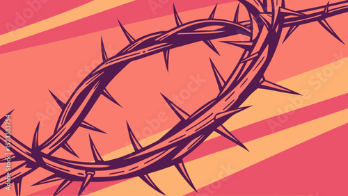 Crown of thorns vector illustration easter religious symbol jesus christ passion and crucifixion graphic design 100