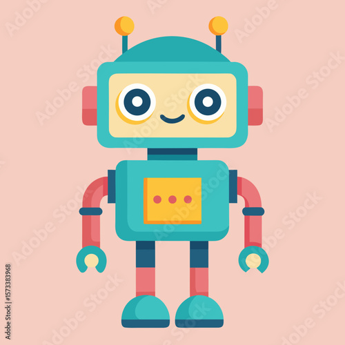 
Cute Robot Characters Vector – Friendly AI Bots Set
