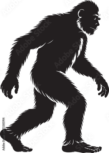 Gibbon silhouette vector illustration