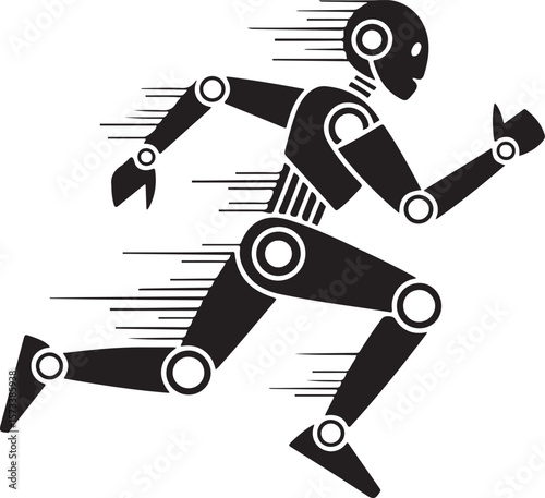 Robot silhouette vector illustration