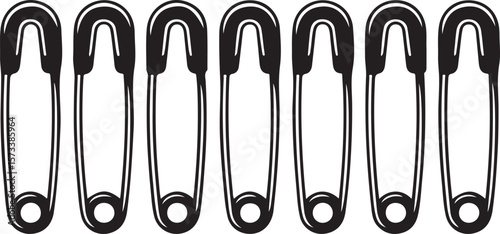 Safety pin silhouette vector illustration