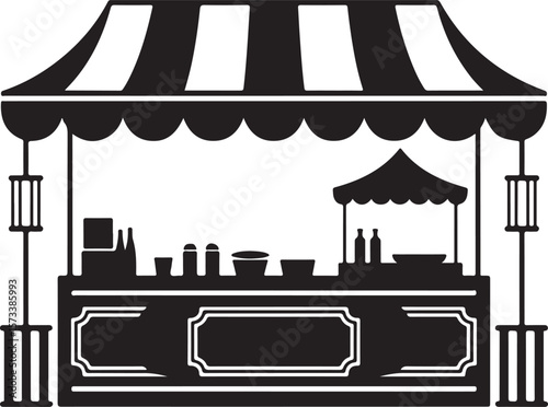 Street food silhouette vector illustration