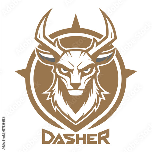 Reindeer sport logo icon design illustration.