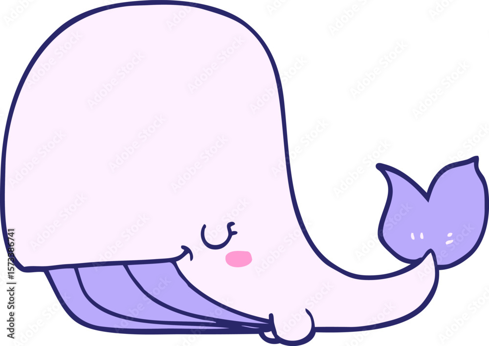 Naklejka premium cartoon whale in bright neon color