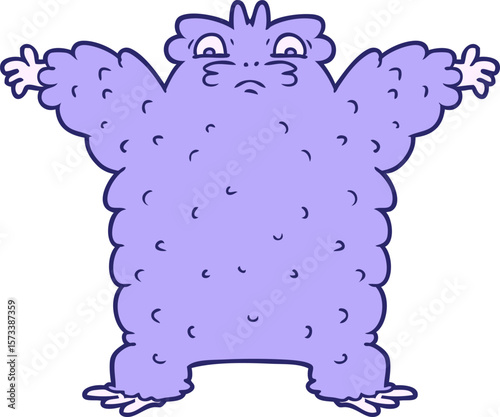 cartoon yeti in bright neon color