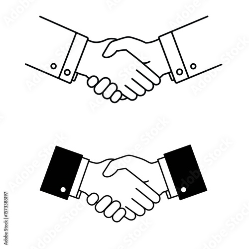 Business agreement handshake graphics showcase partnership, negotiation, and deal making with simple, professional appeal.