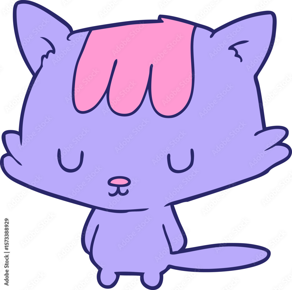 Fototapeta premium cartoon cat in bright neon color