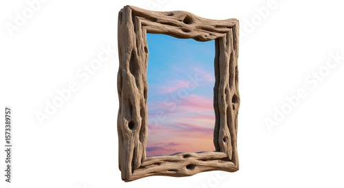 Wooden driftwood frame mirror