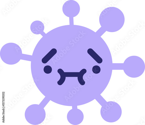 shy nervous virus in bright neon color