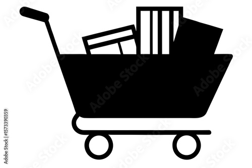 shopping cart isolated on white