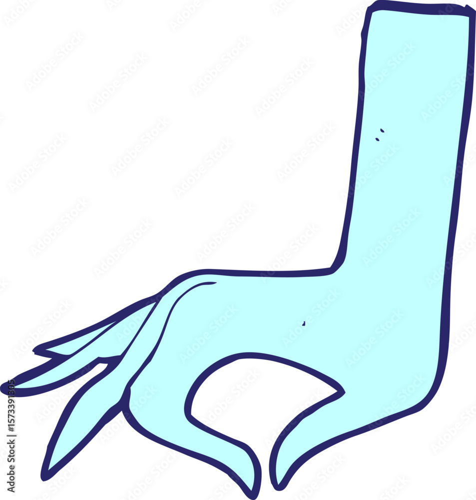 Fototapeta premium cartoon hand symbol in bright neon color