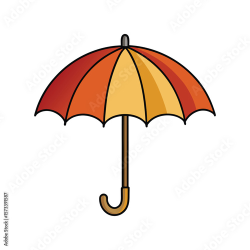 Vector Illustration of an Umbrella for Rain or Sun Protection Isolated on a White Background
