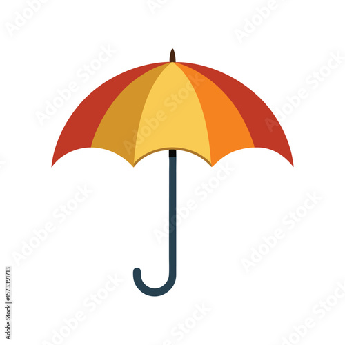 Vector Illustration of an Umbrella for Rain or Sun Protection Isolated on a White Background

