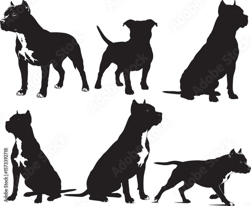 American Pit Bull Terrier Dog silhouette