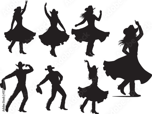 silhouettes of dancers