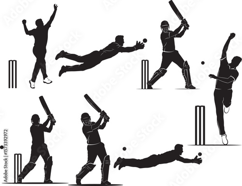  cricket player silhouette 