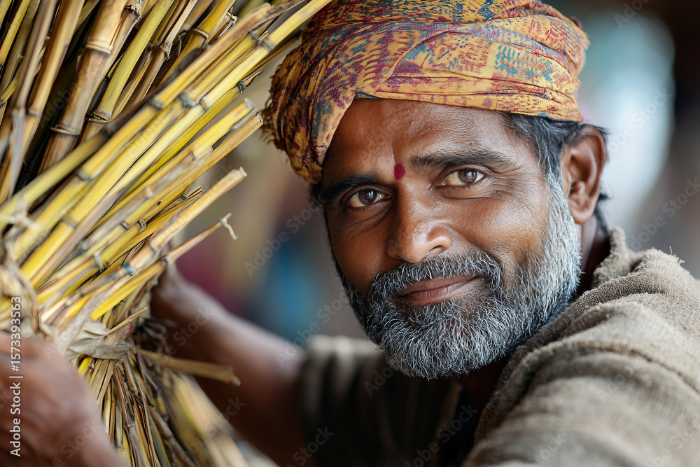 Obraz premium Creating Traditional Handmade Crafts With Woven Bamboo straw Leaves In Cultural Art Generative AI