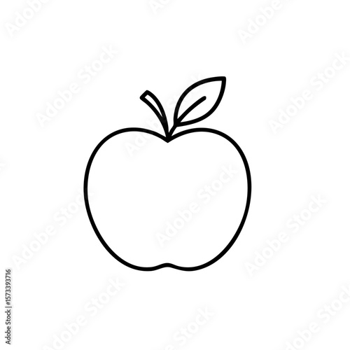apple with leaf vector 